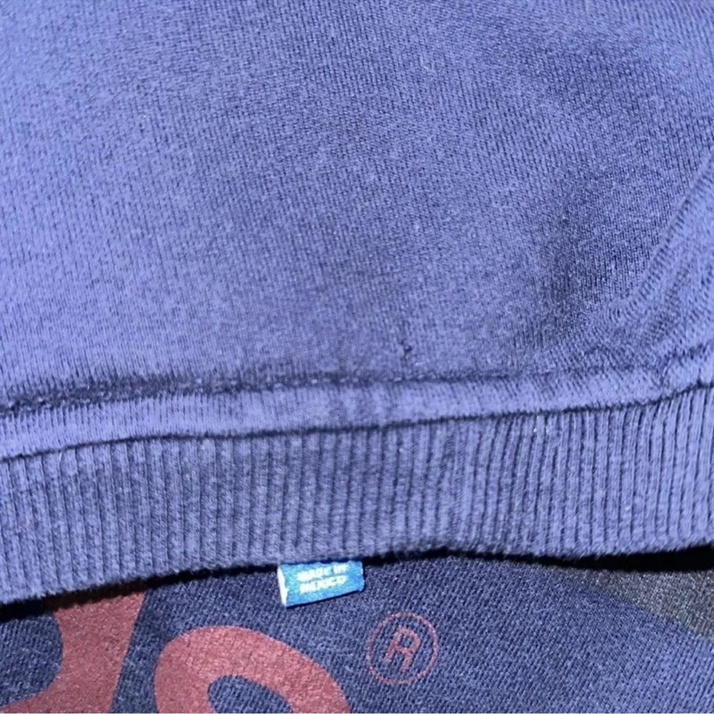 adidas S Navy Black Burgundy Trefoil Crewneck Cotton Pullover